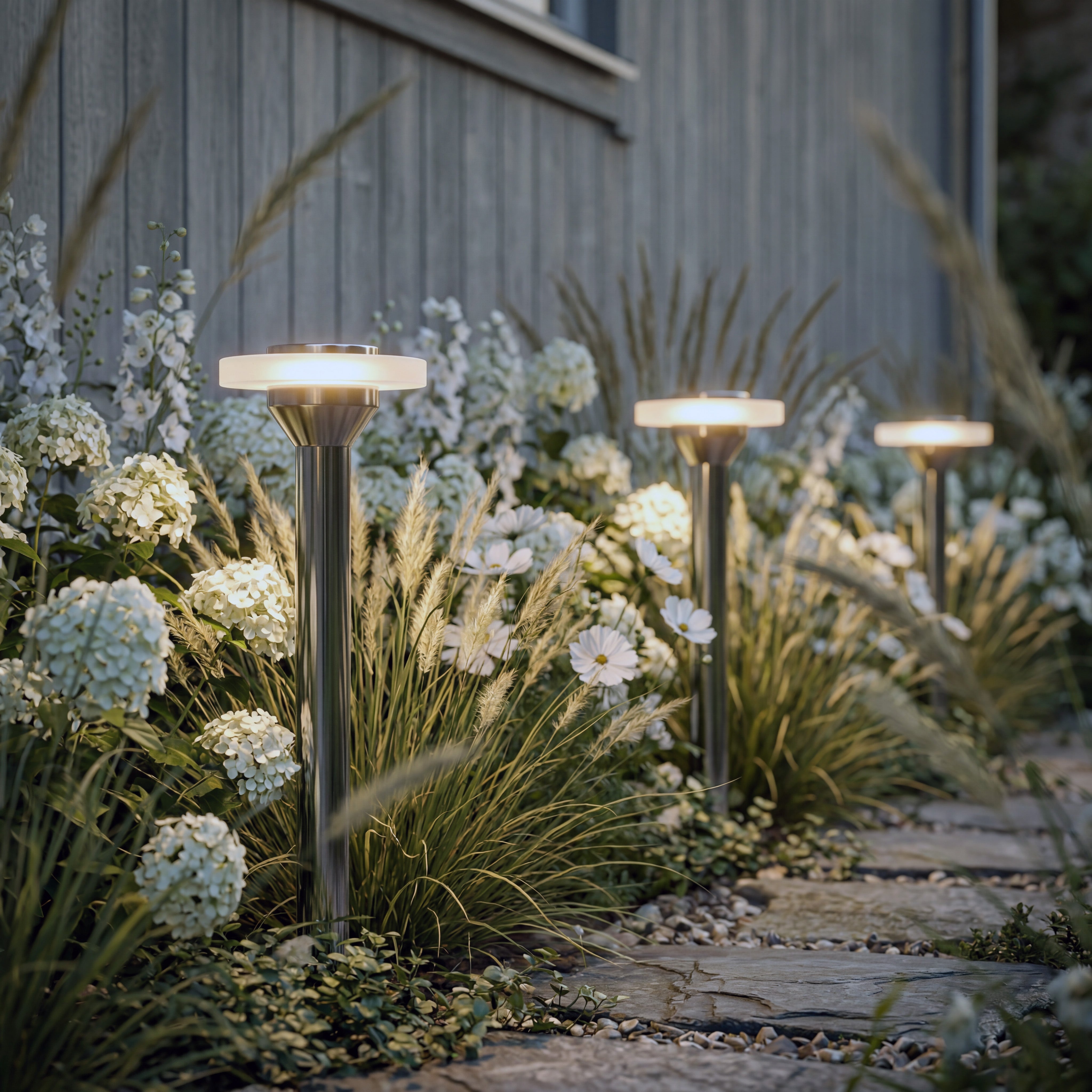 Ellips lightson flowerbed white