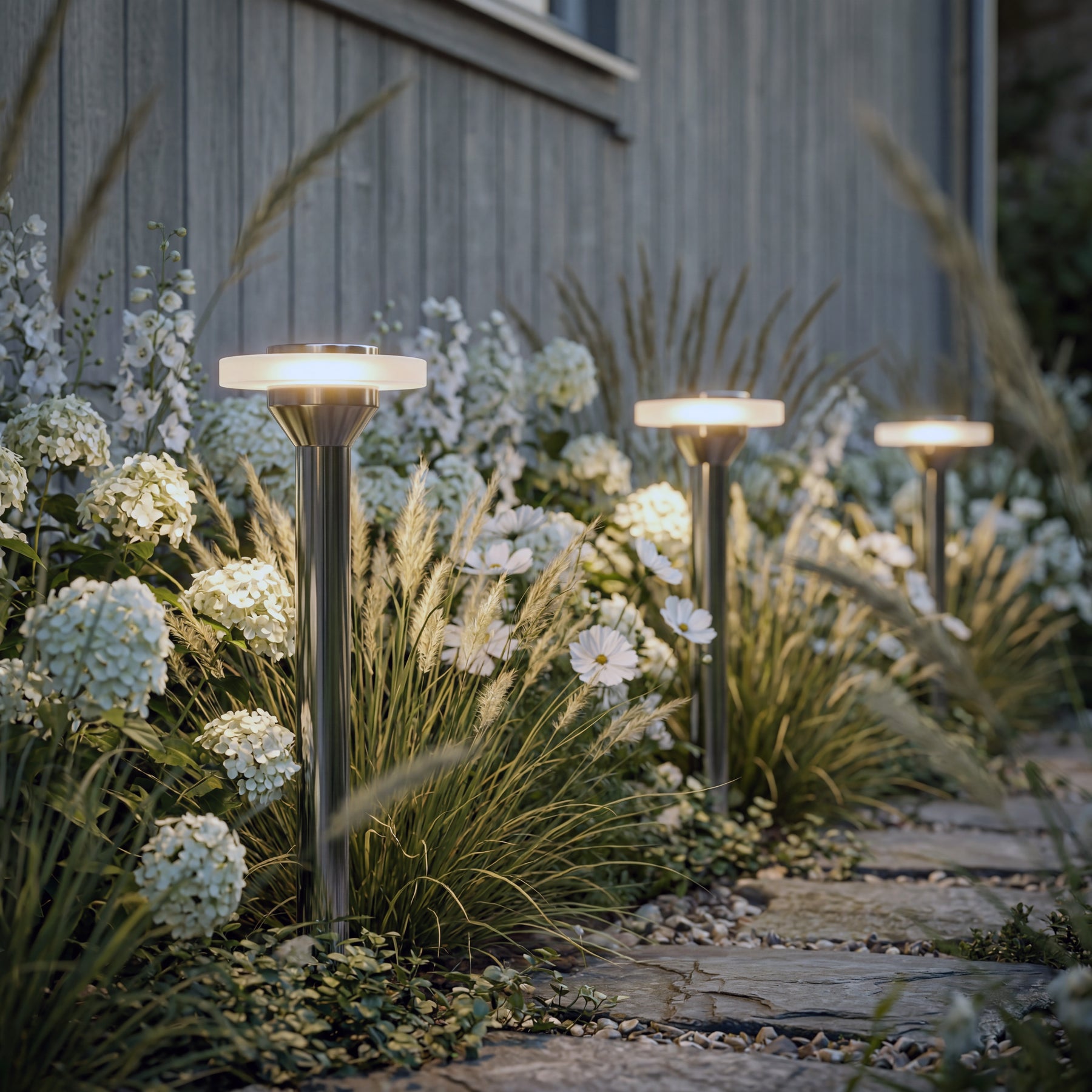 Ellips lightson flowerbed white