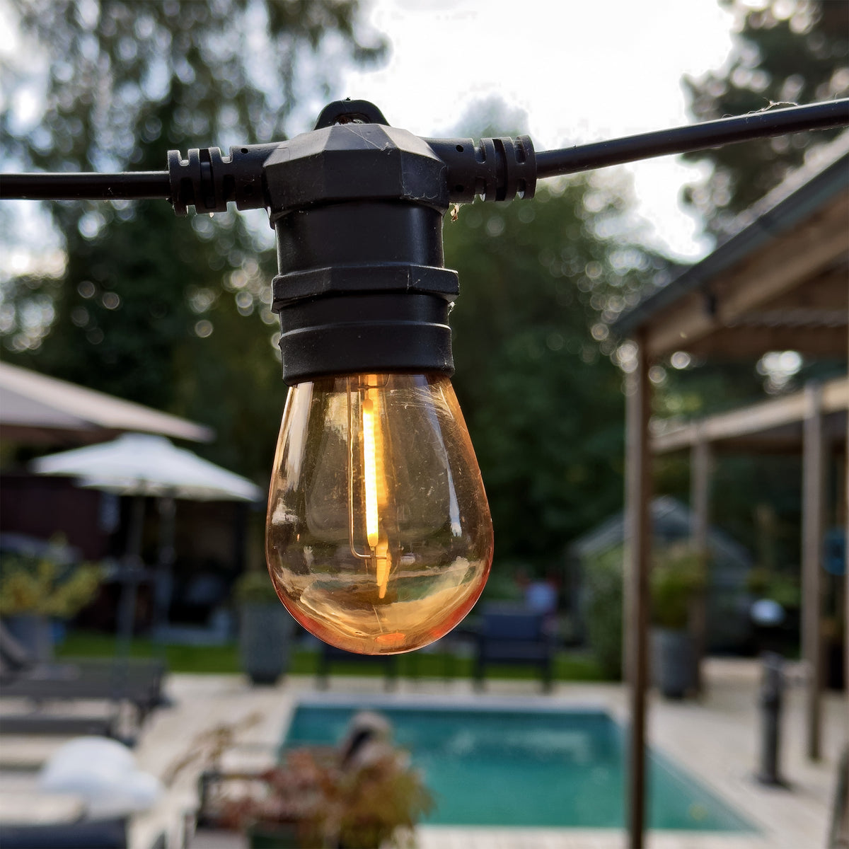 Vintage lightson closeup pool