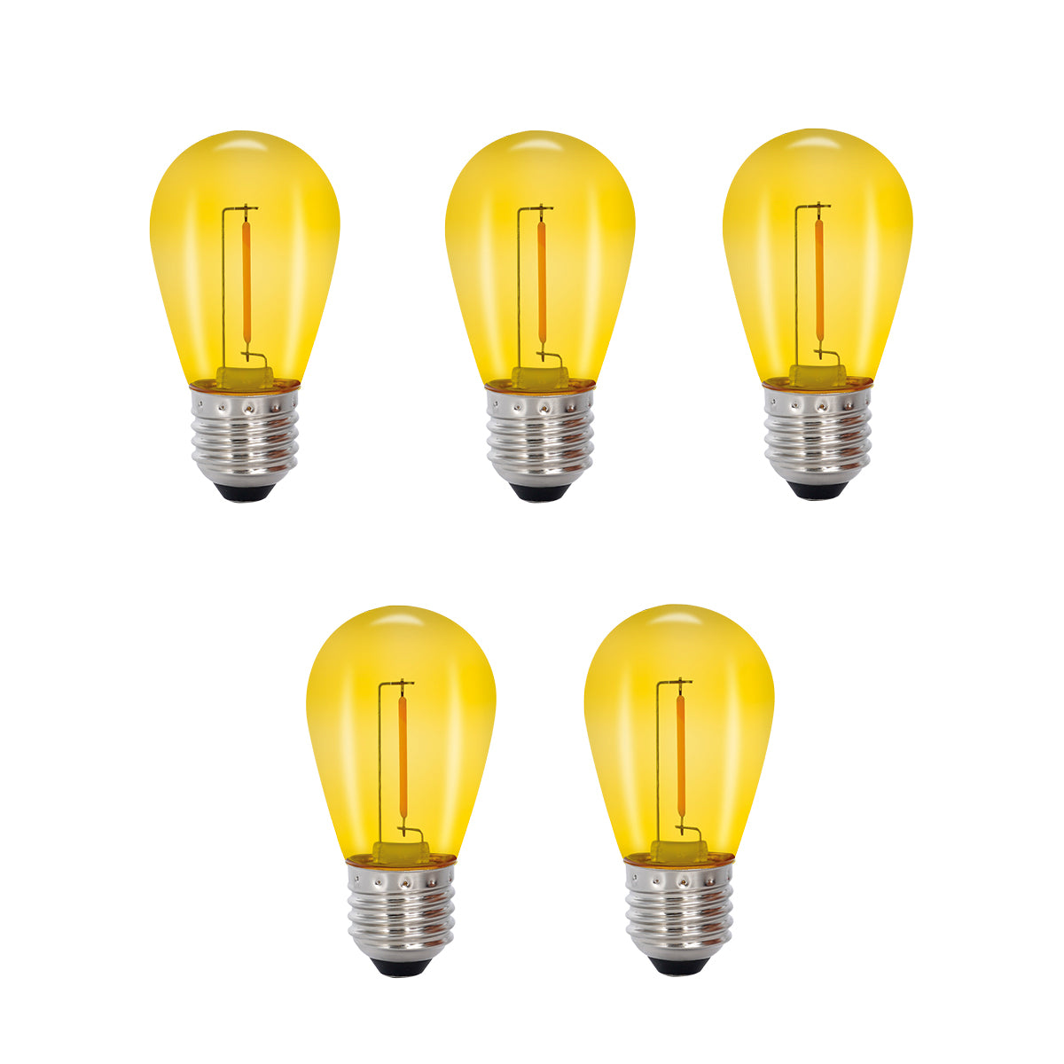 DECO BULB x 5, E27 12V (yellow)